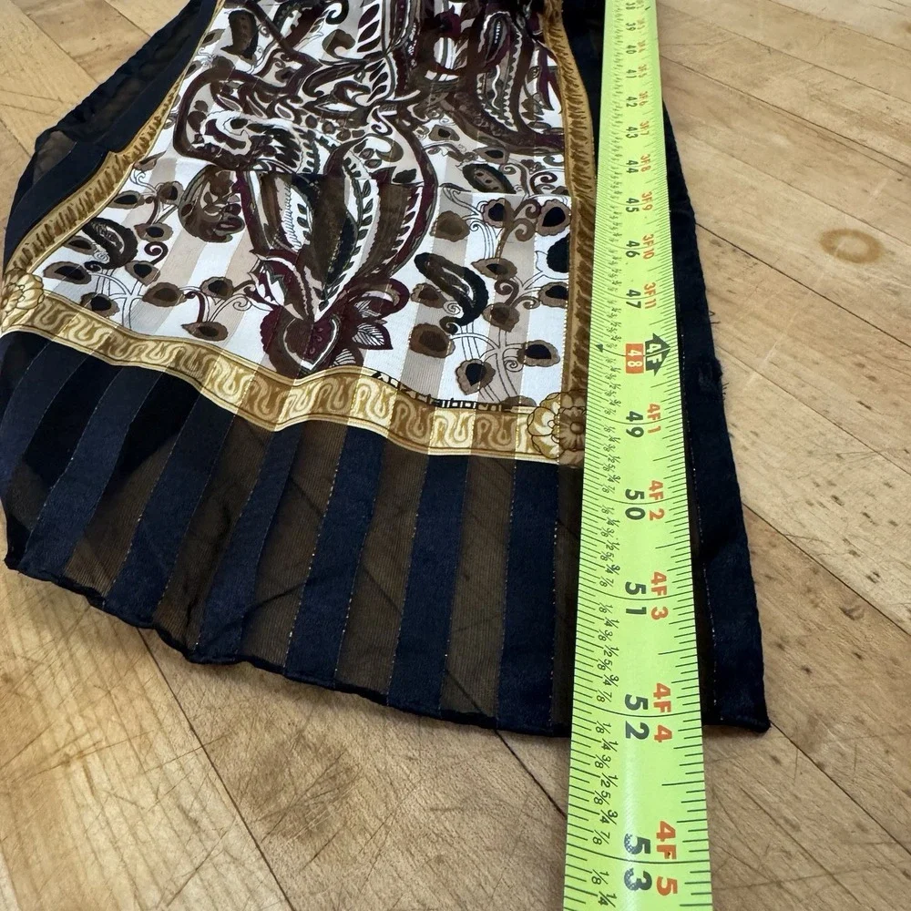 Scarf Burgundy Burnout Paisley‎ Stripe Black Shimmer Purse Scarf Gold